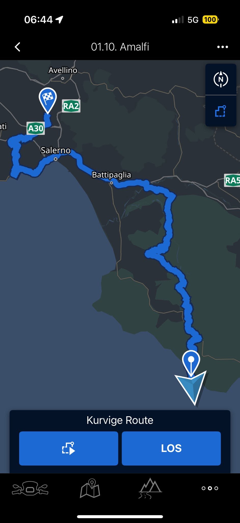 Kurvige Route Richtung Amalfiküste